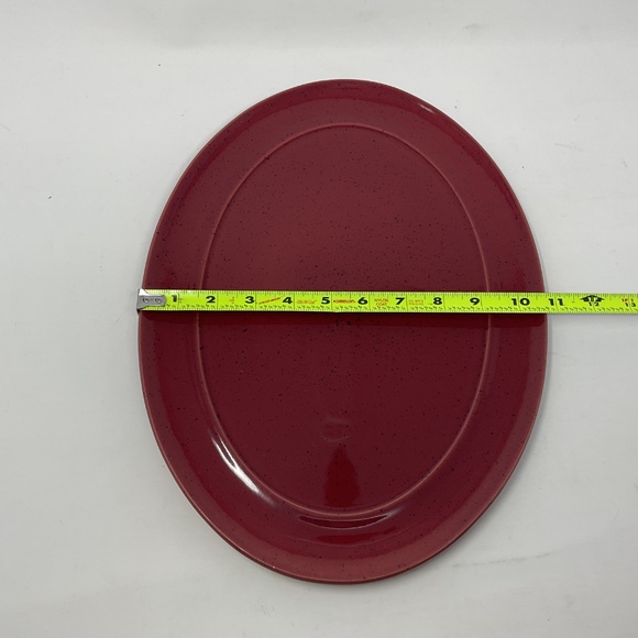 Denby Harlequin (retired) Stoneware 14” Red Oval Serving Platter - Picture 4 of 4
